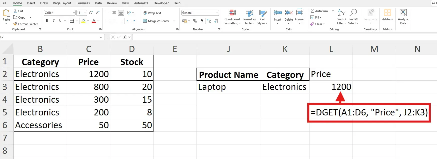 Understanding the DGET Function in Microsoft Excel